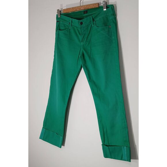 Citizen of humanity womens size 30 Dani crop straight jeans emerald green pants - Picture 1 of 8